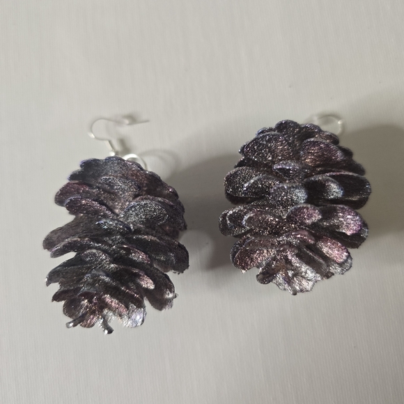 HANDCRAFTED Pinecorn Pierced Earrings HANDPAINTED Holiday Jewelry Accessories - Picture 7 of 15